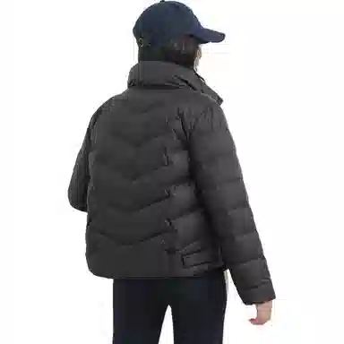 鸭鸭 休闲时尚短款立领防寒保暖外穿羽绒服 女款 黑色