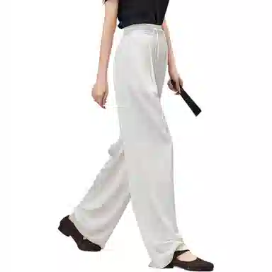 【dme】 纯色松紧宽松直筒休闲裤 女款