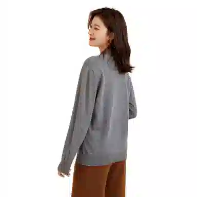 恒源祥 纯色半高领套头羊绒衫 女款