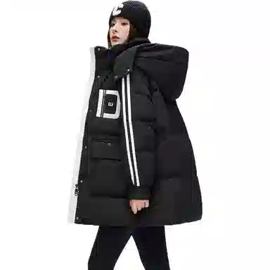 鸭鸭 韩版时尚加厚连帽羽绒服 女款