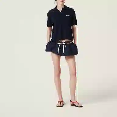 Miu Miu SS24 Mini Skirt Navy Blue