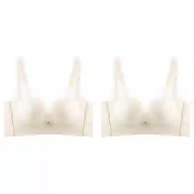 浪莎 舒适无痕无钢圈柔软亲肤轻薄透气收副乳防下垂聚拢文胸 女款 组合装