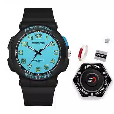 三达石英机芯户外简约男女学生同款夜光防水手表国表男女同款白色表盘