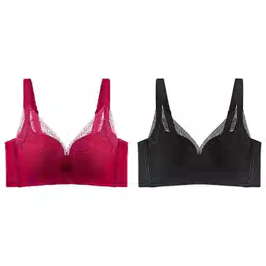 浪莎 舒适无痕无钢圈柔软亲肤轻薄透气收副乳防下垂聚拢文胸 女款 组合装