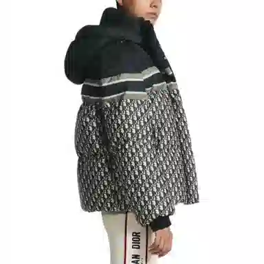 DIOR Striped Logo Hoodie Cotton Jacket Blue