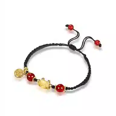 饰伴 辰龙守护 清冷系转运平安喜乐 优雅小众国风手工编织手绳 琉璃 手链 男女同款情侣款