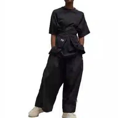 Y-3 Striped Loose Crewneck T-Shirt Black