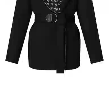 Louis Vuitton FW21 Wool Wrap Hooded Coat Black