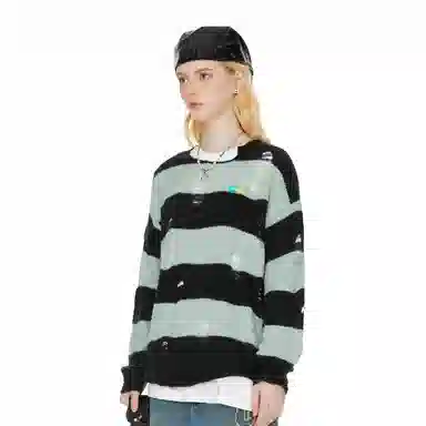 Guuka Hero Striped Knit Pullover Black
