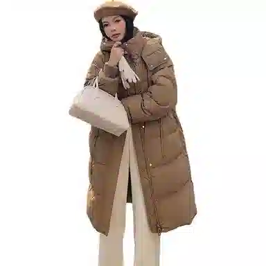 鸭鸭 加厚纯色连帽羽绒服 女款