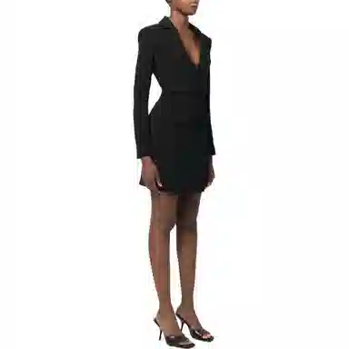 PINKO FW22 V-Neck Dress Black