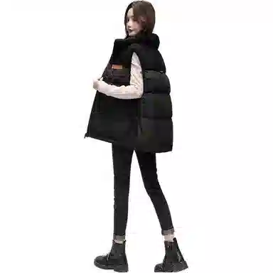 鸭鸭 纯色时尚休闲立领无袖羽绒马甲 女款