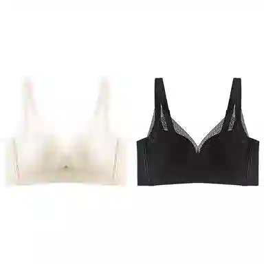 浪莎 舒适无痕无钢圈柔软亲肤轻薄透气收副乳防下垂聚拢文胸 女款 组合装