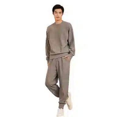 恒源祥 纯色松紧系带针织休闲裤 男女同款