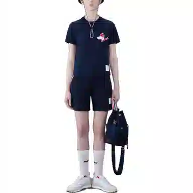 THOM BROWNE SS24 Festive Jersey Short Sleeve Button Hector Tee T