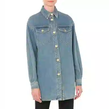 MOSCHINO Teddy Buttons Blue Denim Shirt