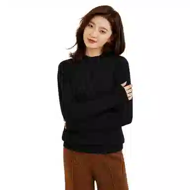恒源祥 纯色半高领套头羊绒衫 女款