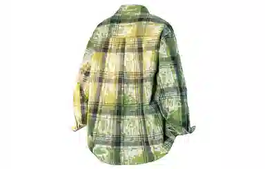 王者荣耀 鲁班七号星空梦想款 美式复古简约撞色字母刺绣口袋多彩斑驳格纹轻薄透气宽松小衫休闲高级感翻领长袖衬衫 男女同款