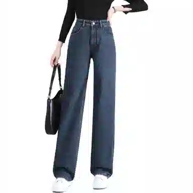 【dme】 小个子高腰直筒牛仔裤 女款 牛仔蓝