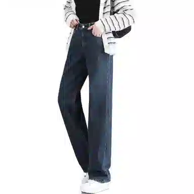 【dme】 小个子高腰直筒牛仔裤 女款 牛仔蓝