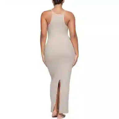 SKIMS Cotton Rib Long Cami Dress Stone