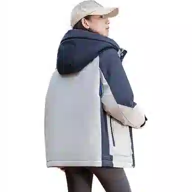 鸭鸭 时尚短款连帽宽松羽绒服 男女同款