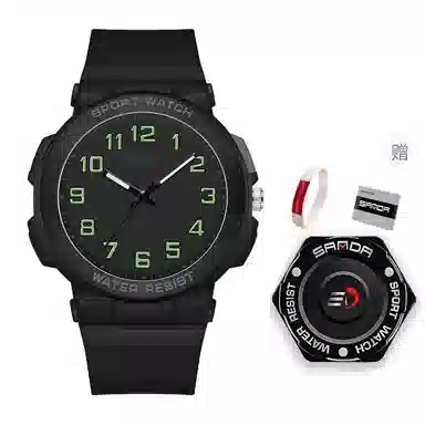 三达石英机芯户外简约男女学生同款夜光防水手表国表男女同款白色表盘