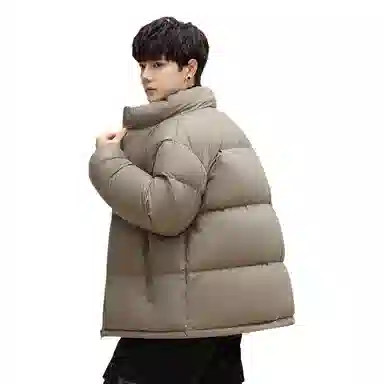 鸭鸭 中青年韩版休闲基础百搭短款立领户外运动加厚保暖暗黑面包羽绒服 男女同款