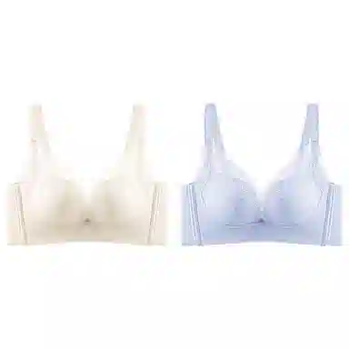 浪莎 舒适无痕无钢圈柔软亲肤轻薄透气收副乳防下垂聚拢文胸 女款 组合装