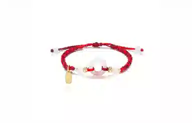 牧言 国潮复古新中式简约小众设计高级感 圆润立体渐变几何圆环字牌流苏编织绳手饰 合金 平安扣手链 男女同款情侣款