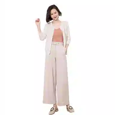 恒源祥 纯色单排扣镂空长袖针织衫 女款