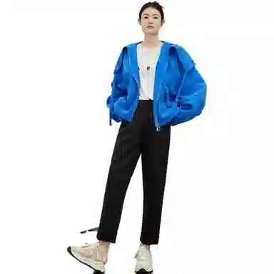 美洋 纯色高腰直筒休闲裤 女款