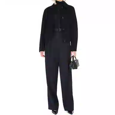 MaxMara Pleated Tapered High Waist Pants Black