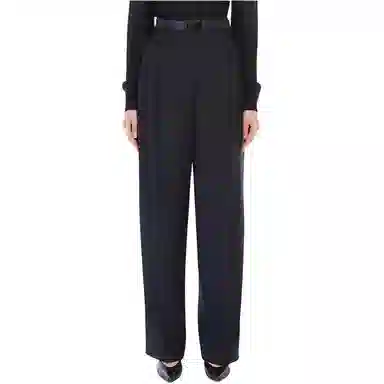 MaxMara Pleated Tapered High Waist Pants Black