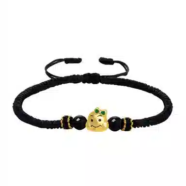幸囍礼 国潮幸运蛇手绳 新中式生肖蛇转运小众设计 编织可调节 玛瑙 玉石手链 男女同款情侣款