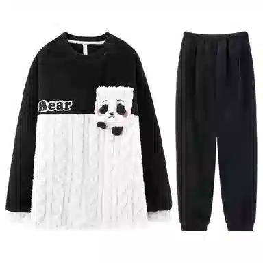 兰缪 新婚喜庆珊瑚绒加绒加厚本命年保暖长袖长裤睡衣套装 男款 红色