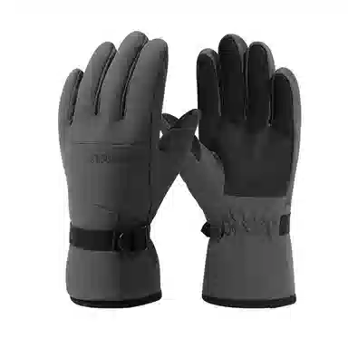 浪莎 骑行电动车摩托车防风防寒保暖防泼水女士滑雪加绒加厚防滑防丢卡扣 聚酯纤维 运动手套 男女同款情侣款