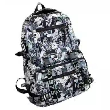 醇龙  尼龙男女通用多色涂鸦双肩包休闲百搭