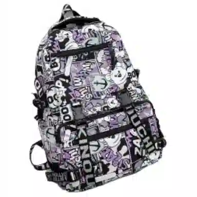 醇龙  尼龙男女通用多色涂鸦双肩包休闲百搭