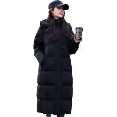 雅鹿 百搭纯色连帽拉链长袖羽绒服 女款