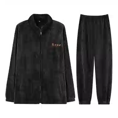 兰缪 新婚喜庆珊瑚绒加绒加厚本命年保暖长袖长裤睡衣套装 男款 红色