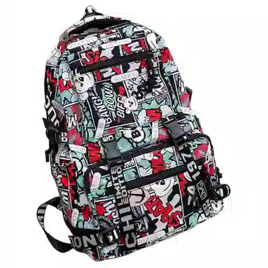 醇龙  尼龙男女通用多色涂鸦双肩包休闲百搭