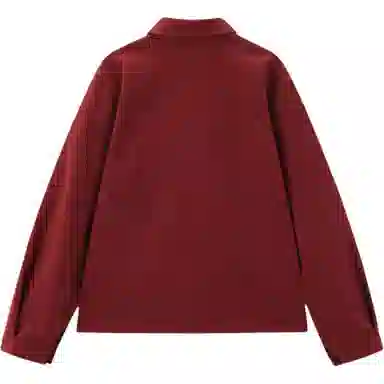 【dme】 纯色口袋翻领长袖衬衫 女款 红色