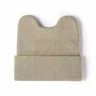 啄木鸟 秋冬可爱兔耳朵单色户外保暖学生无檐小便帽 腈纶 绒线帽 女款