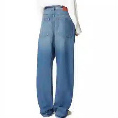 Valentino FW22 Washed Straight Jeans Blue