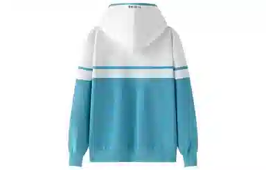 东鲸岁时记 宽松潮流小个子撞色拼接外套帽衫卫衣 男女同款 蓝白色