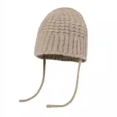 北极绒 美拉德风秋冬韩系保暖百搭辫子护耳显脸小 聚酯纤维 绒线帽 女款