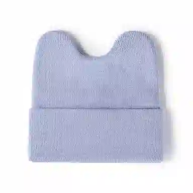 啄木鸟 秋冬可爱兔耳朵单色户外保暖学生无檐小便帽 腈纶 绒线帽 女款