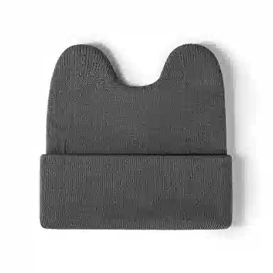 啄木鸟 秋冬可爱兔耳朵单色户外保暖学生无檐小便帽 腈纶 绒线帽 女款