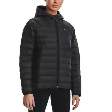 Under Armour FW22 Quilted Logo Hooded Down Jacket Black